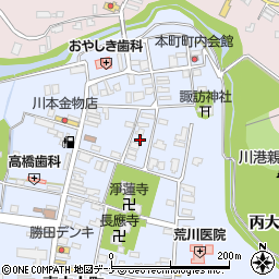秋田県大仙市角間川町東本町52周辺の地図