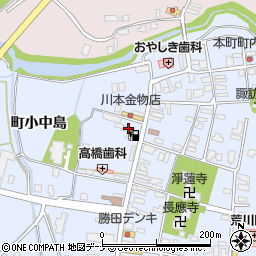 秋田県大仙市角間川町西本町周辺の地図