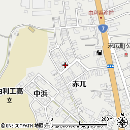秋田県由利本荘市石脇赤兀1-481周辺の地図