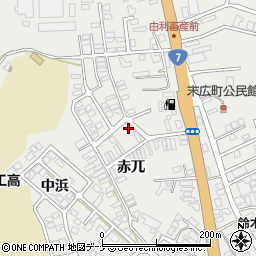 秋田県由利本荘市石脇赤兀1-539周辺の地図