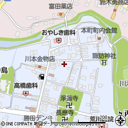 秋田県大仙市角間川町東本町周辺の地図