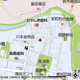 秋田県大仙市角間川町（東本町）周辺の地図