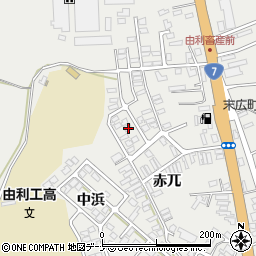 秋田県由利本荘市石脇赤兀1-478周辺の地図