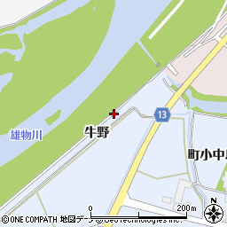 秋田県大仙市角間川町牛野周辺の地図