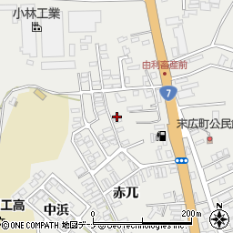 秋田県由利本荘市石脇赤兀1-504周辺の地図