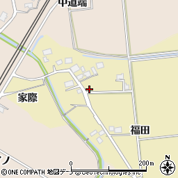 秋田県由利本荘市福山家際周辺の地図