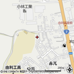 秋田県由利本荘市石脇赤兀1-461周辺の地図