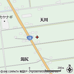秋田県美郷町（仙北郡）天神堂（天川）周辺の地図