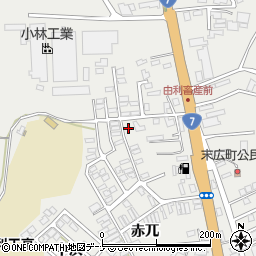 秋田県由利本荘市石脇赤兀1-500周辺の地図