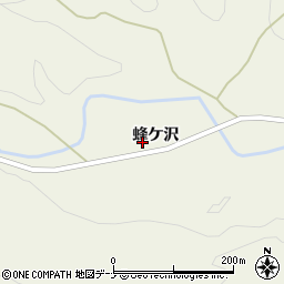 秋田県由利本荘市小栗山蜂ケ沢周辺の地図