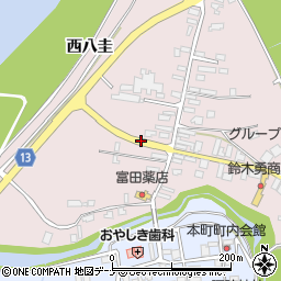 秋田県大仙市藤木西八圭周辺の地図
