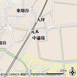 秋田県由利本荘市畑谷（中道端）周辺の地図