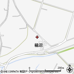 秋田県大仙市内小友桶沼周辺の地図