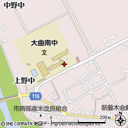 秋田県大仙市藤木上野中周辺の地図