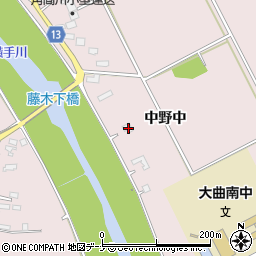 秋田県大仙市藤木中野中28周辺の地図