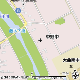 秋田県大仙市藤木中野中周辺の地図