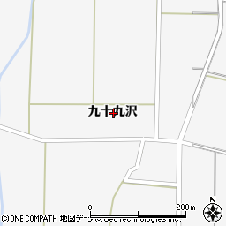 秋田県大仙市内小友九十九沢周辺の地図