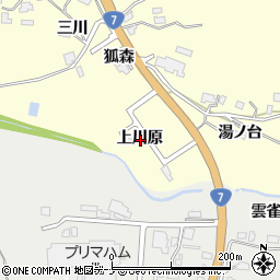秋田県由利本荘市浜三川上川原周辺の地図