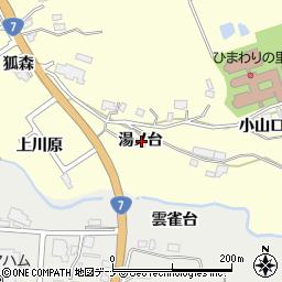 秋田県由利本荘市浜三川湯ノ台周辺の地図