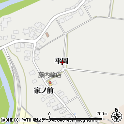 秋田県由利本荘市内越平岡周辺の地図