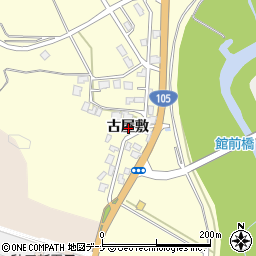秋田県由利本荘市内黒瀬古屋敷周辺の地図