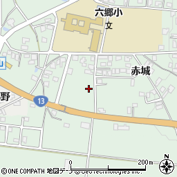 秋田県仙北郡美郷町六郷赤城周辺の地図