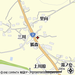 秋田県由利本荘市浜三川狐森57-2周辺の地図