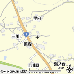 秋田県由利本荘市浜三川狐森51周辺の地図