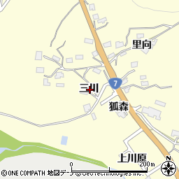 秋田県由利本荘市浜三川三川周辺の地図