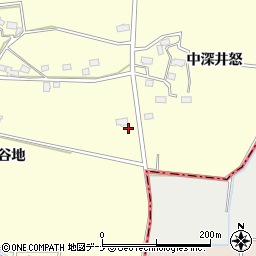 秋田県大仙市下深井南谷地周辺の地図