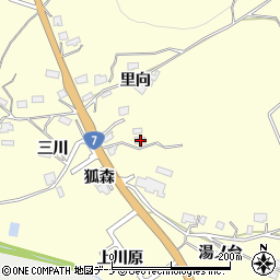 秋田県由利本荘市浜三川狐森11周辺の地図