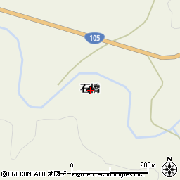 秋田県由利本荘市小栗山石橋周辺の地図