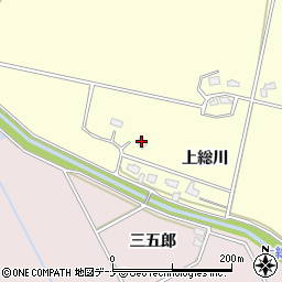 秋田県大仙市下深井上総川周辺の地図