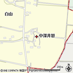 秋田県大仙市下深井中深井怒82周辺の地図