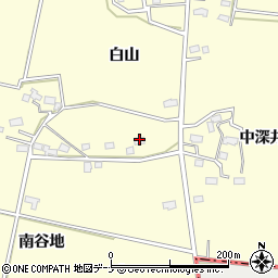秋田県大仙市下深井白山周辺の地図