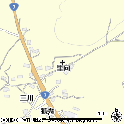 秋田県由利本荘市浜三川里向44周辺の地図