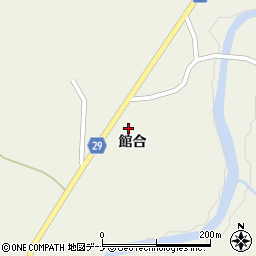 秋田県由利本荘市小栗山館合周辺の地図