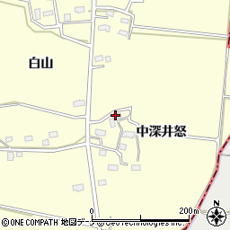 秋田県大仙市下深井（中深井怒）周辺の地図