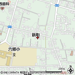 秋田県仙北郡美郷町六郷新町周辺の地図