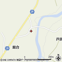 秋田県由利本荘市小栗山館合91周辺の地図