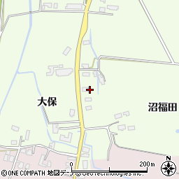 秋田県大仙市六郷西根沼福田周辺の地図