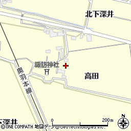 秋田県大仙市下深井高田177-1周辺の地図