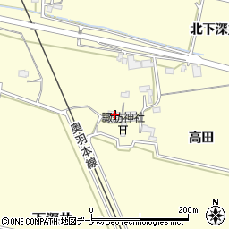 秋田県大仙市下深井高田130周辺の地図