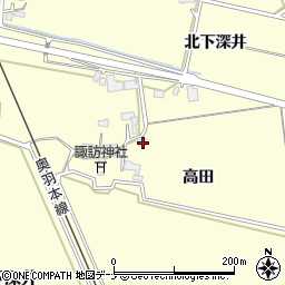 秋田県大仙市下深井高田177周辺の地図
