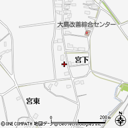 秋田県大仙市内小友宮下108周辺の地図