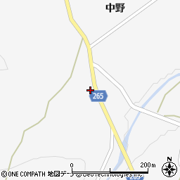 秋田県大仙市南外上中野周辺の地図