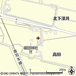秋田県大仙市下深井高田155周辺の地図