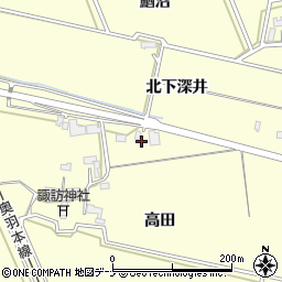 秋田県大仙市下深井高田周辺の地図