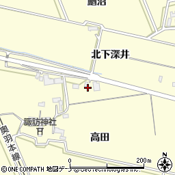 秋田県大仙市下深井（高田）周辺の地図