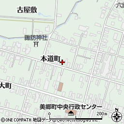 秋田県仙北郡美郷町六郷本道町周辺の地図